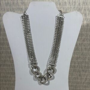 Multi-strand Silver Chain Necklace
